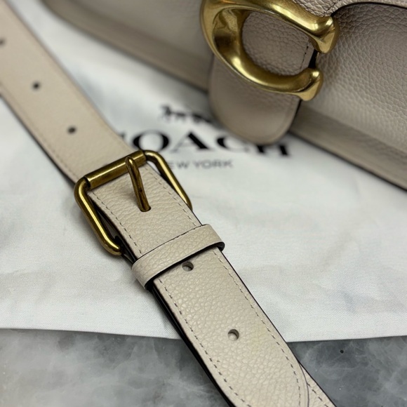Coach Tabby Shoulder Bag 26 in Polished Pebble Leather - Chalk Authentic! - Picture 5 of 14